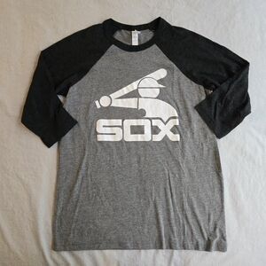 White Sox Bella Canvas Gray and Black Baseball Tee